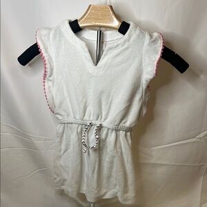Gymboree White Terry Cloth Cover-Up with Pink Trim
